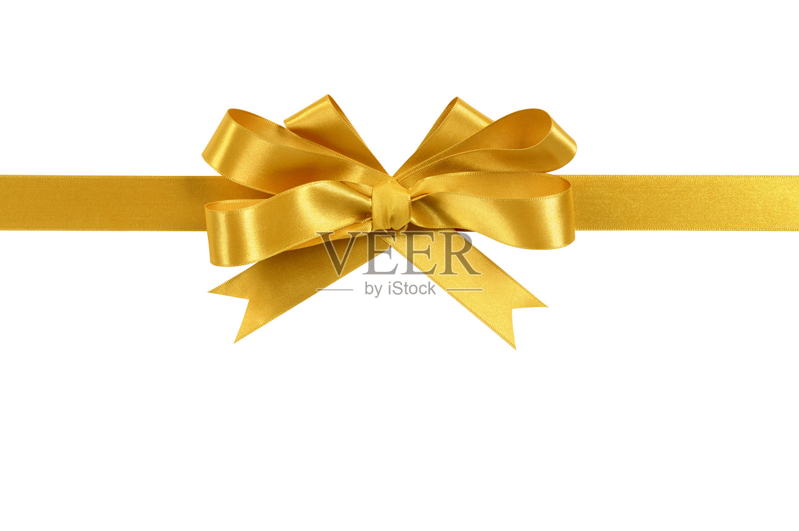 金色礼品丝带和蝴蝶结孤立在白色照片摄影图片