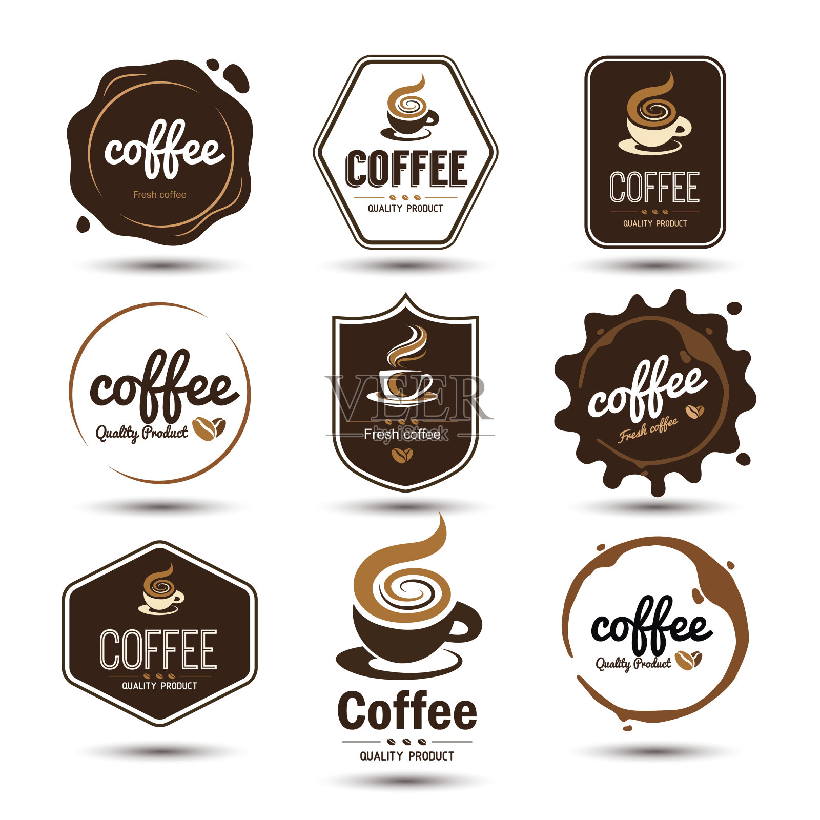 咖啡品牌插画图片素材