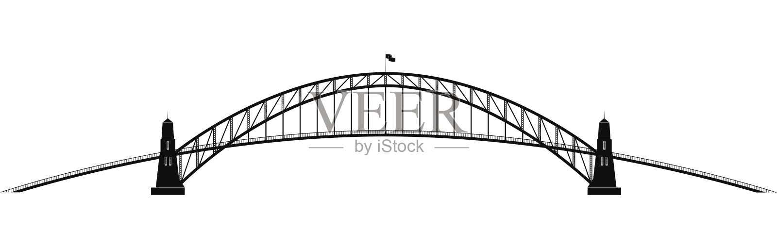 桥的开放式抛物线轮廓插画图片素材