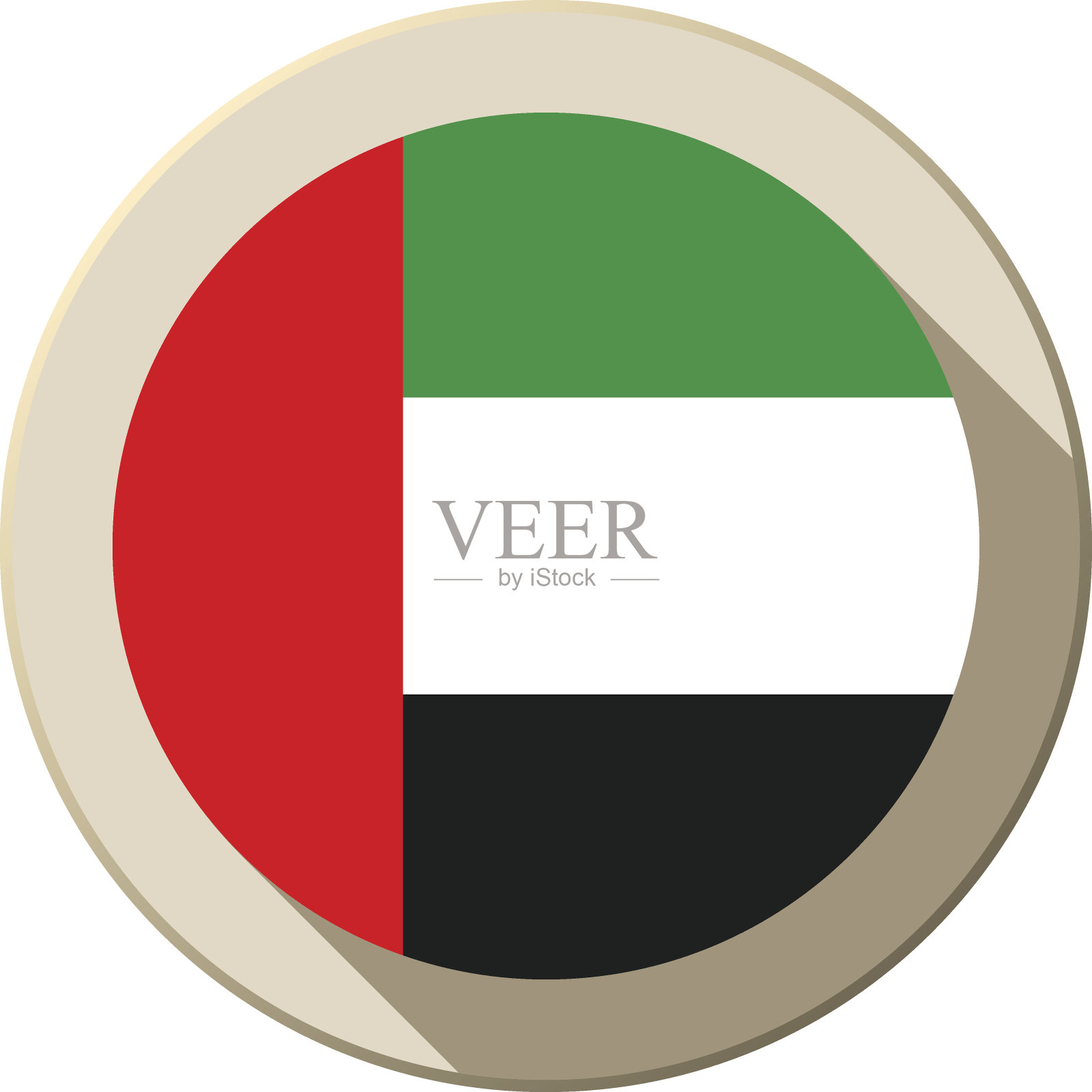 阿拉伯联合酋长国国旗按钮图标现代插画图片素材