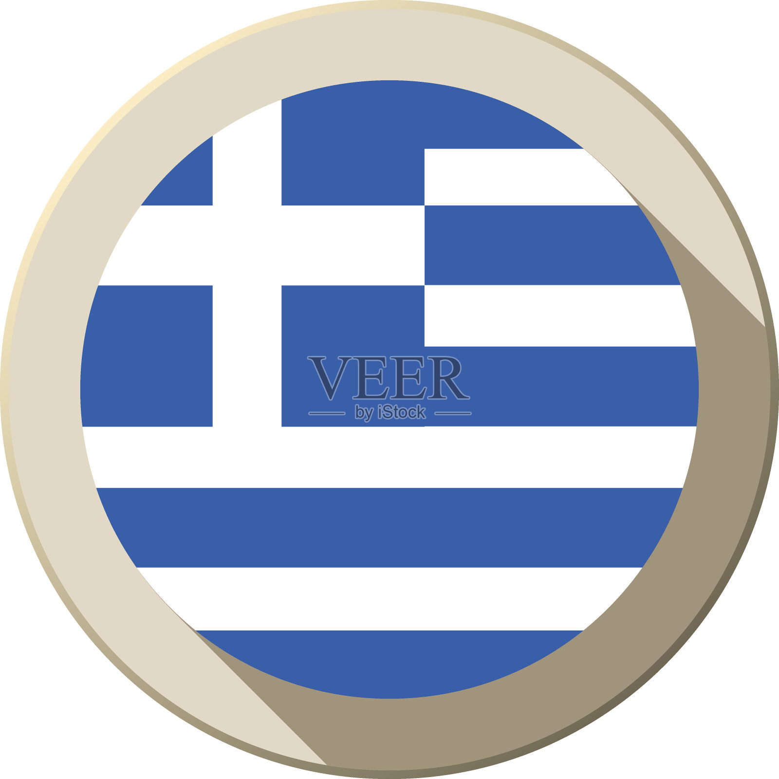 希腊国旗按钮图标现代设计元素图片