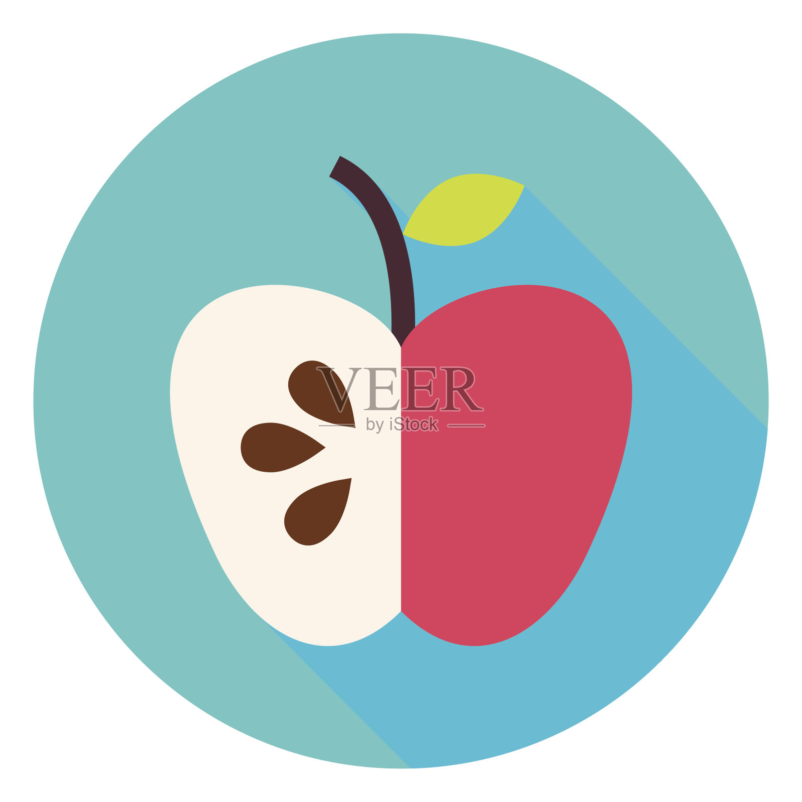 苹果水果圈图标插画图片素材