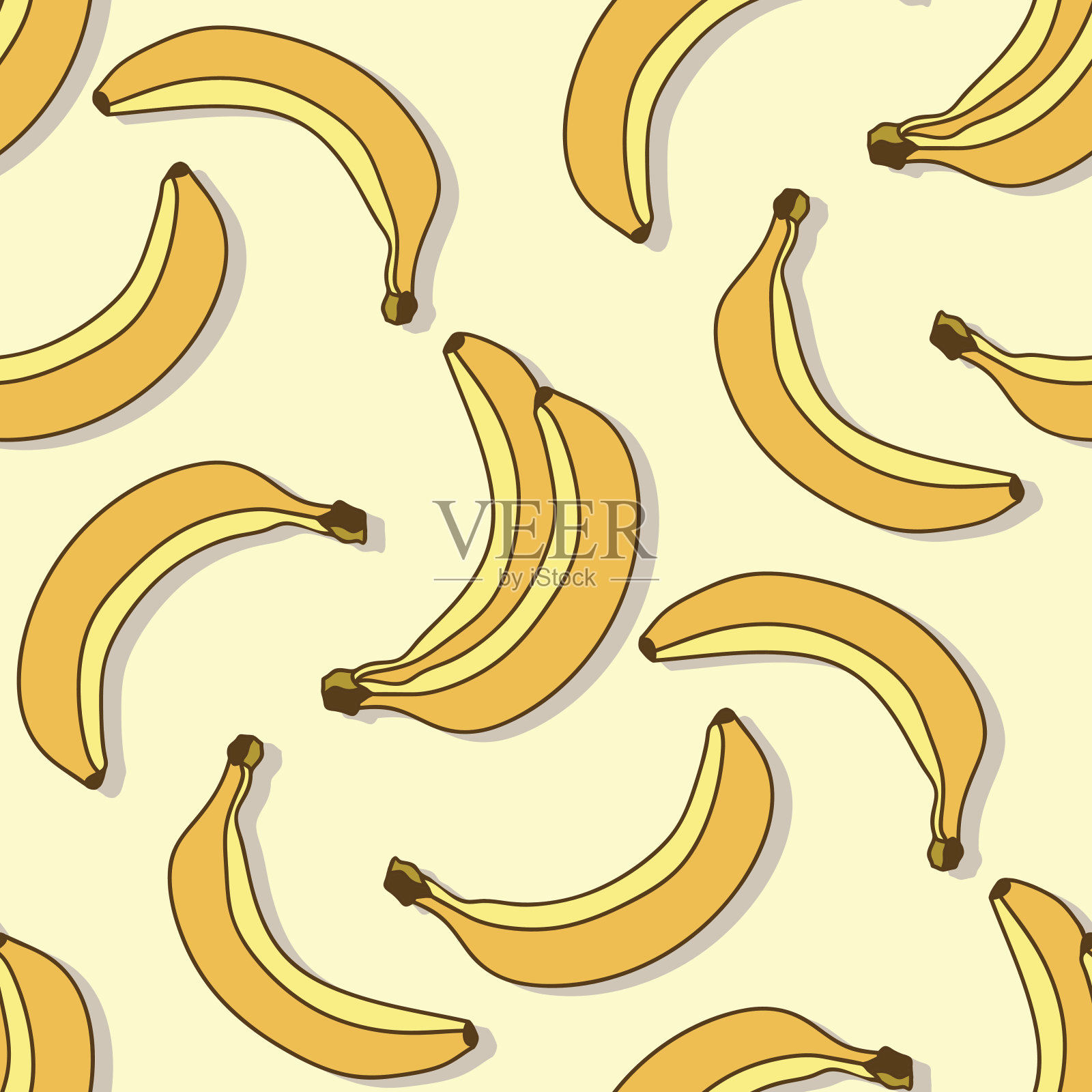 香蕉无缝矢量模式插画图片素材