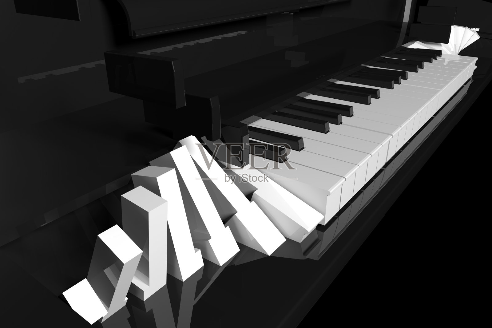 钢琴，一卷钢琴键照片摄影图片