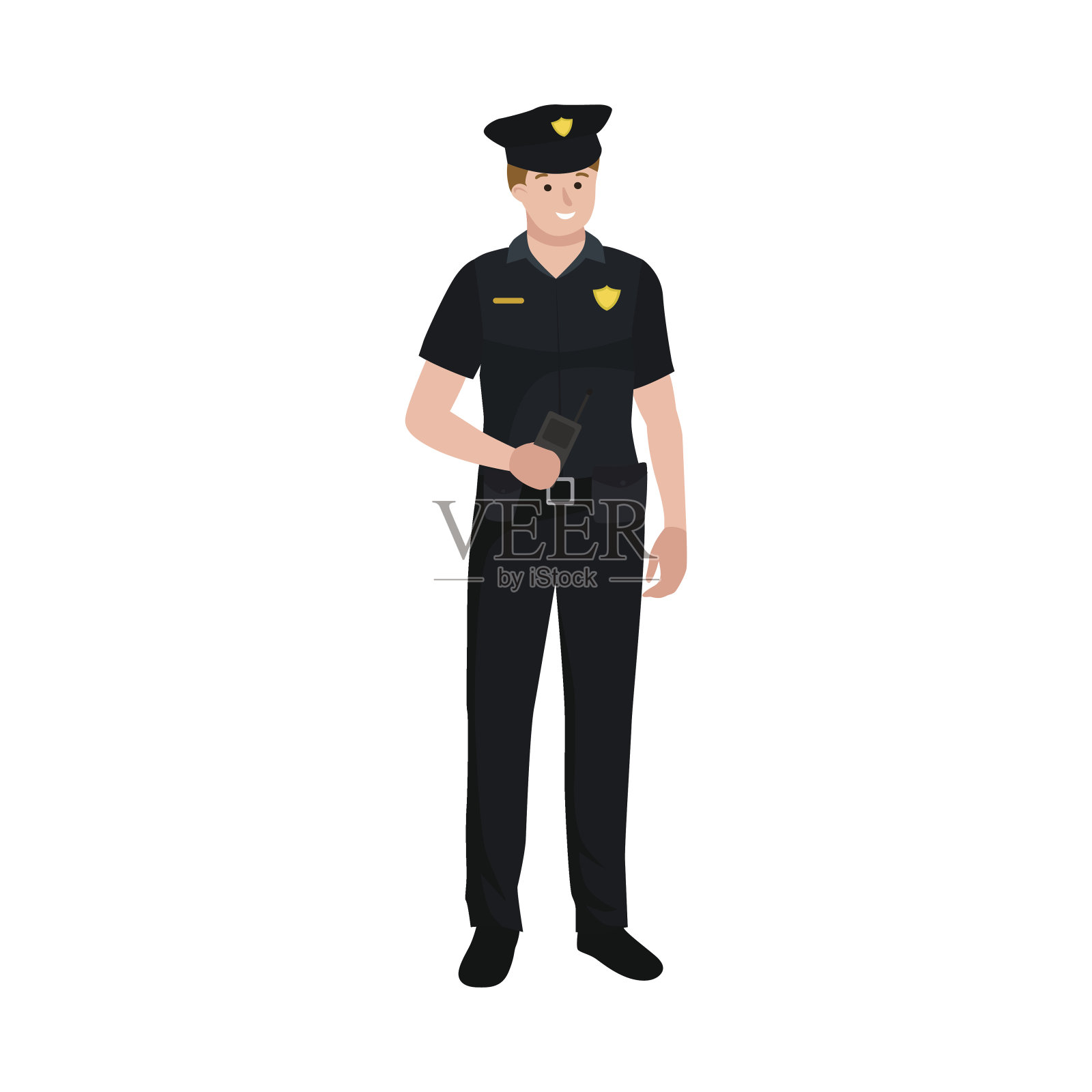 服务和保护。警察，男警官，矢量图插画图片素材