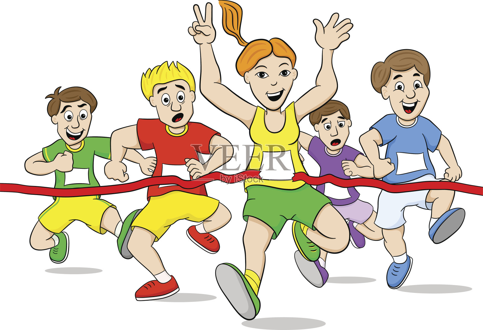 跑步者和胜利者插画图片素材