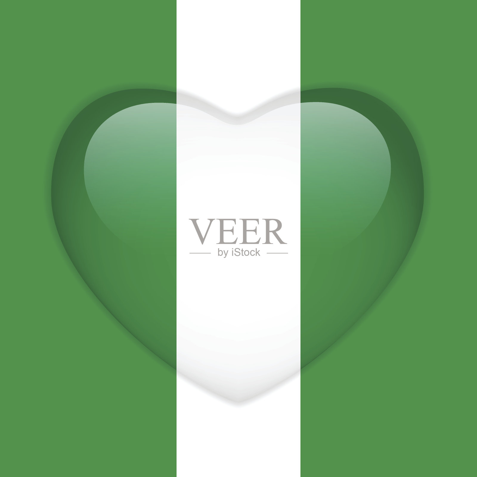 尼日利亚国旗心光滑按钮设计元素图片