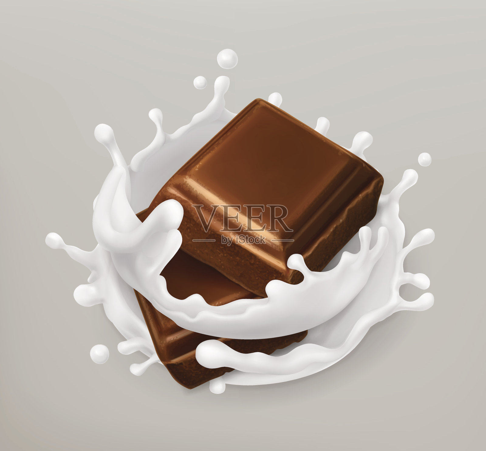 巧克力和牛奶插画图片素材