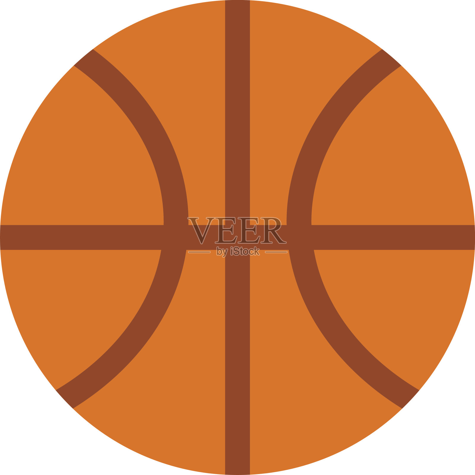 橙色篮球运动器材竞赛场上玩游戏的标志插画图片素材