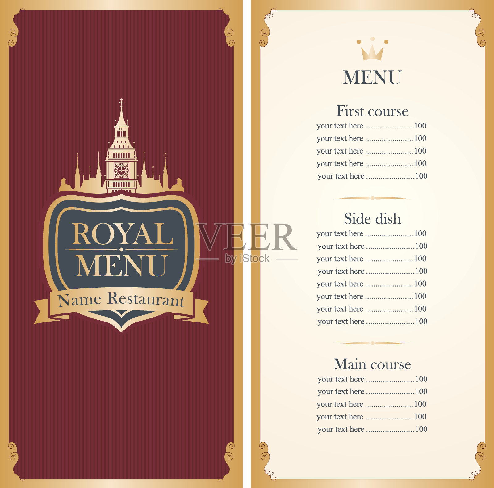 皇家菜单和大本钟设计模板素材