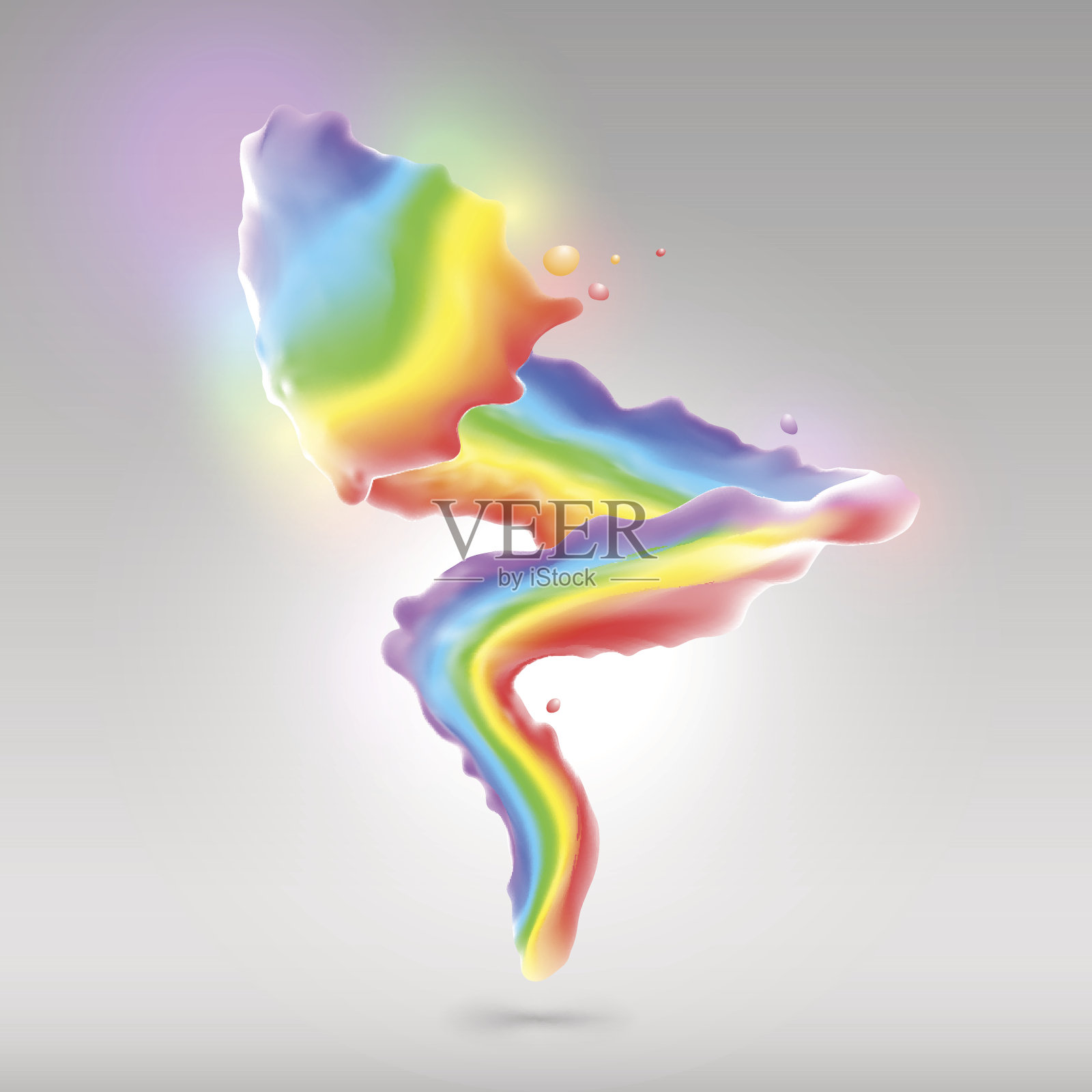 彩色彩虹油漆飞溅为背景设计元素图片