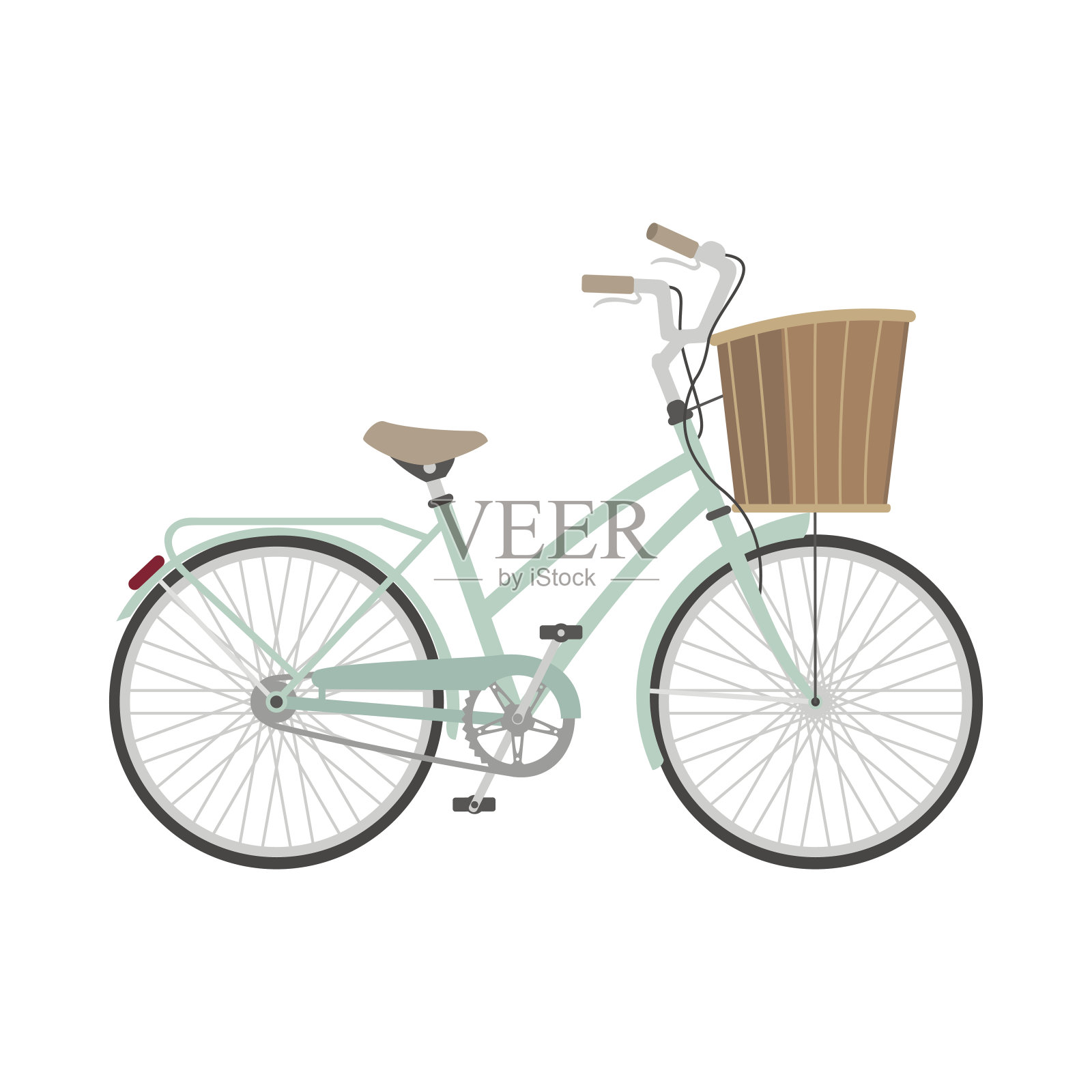 平展风格的自行车。设计元素图片