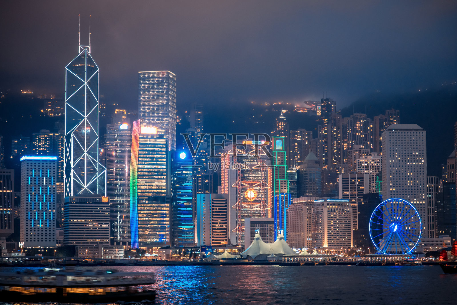香港城市夜景照片摄影图片