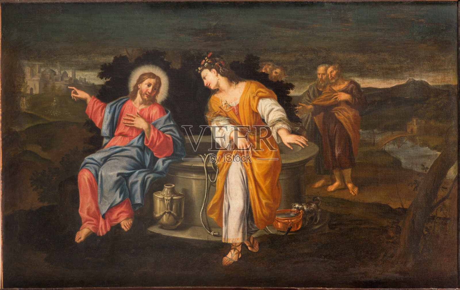 帕多瓦-耶稣和撒玛利亚人的画插画图片素材
