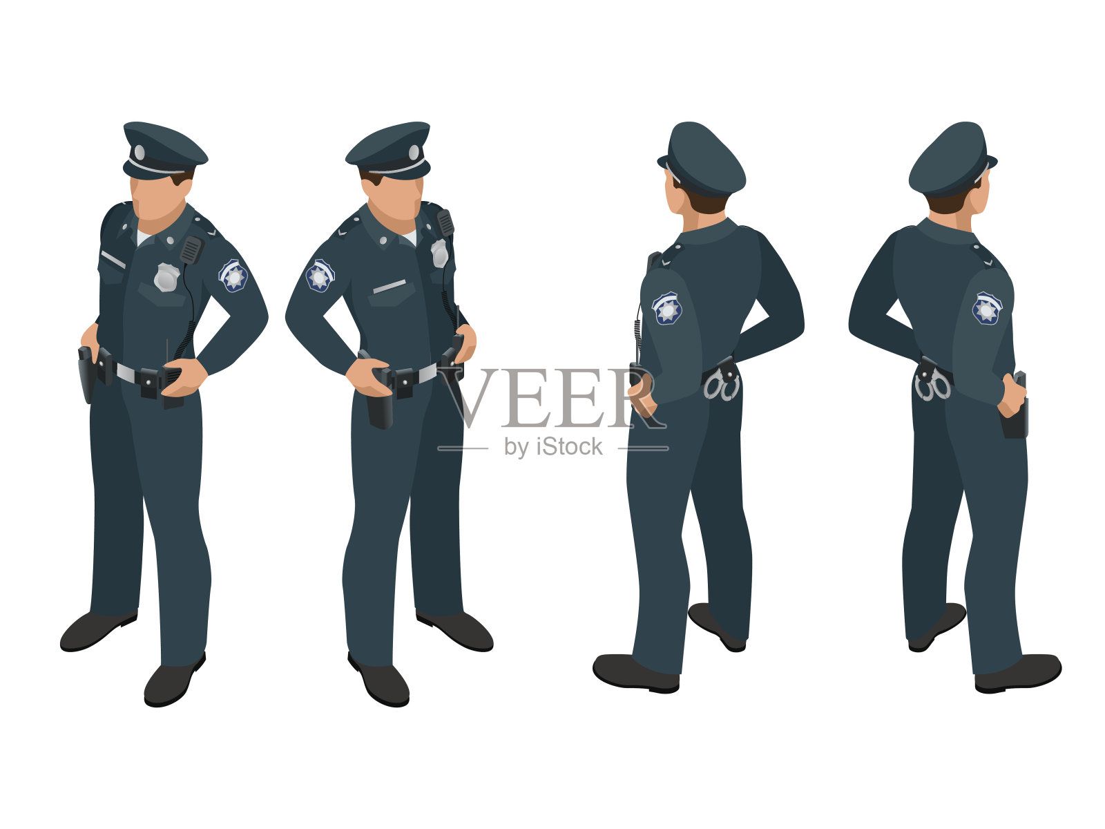 警察穿制服。插画图片素材