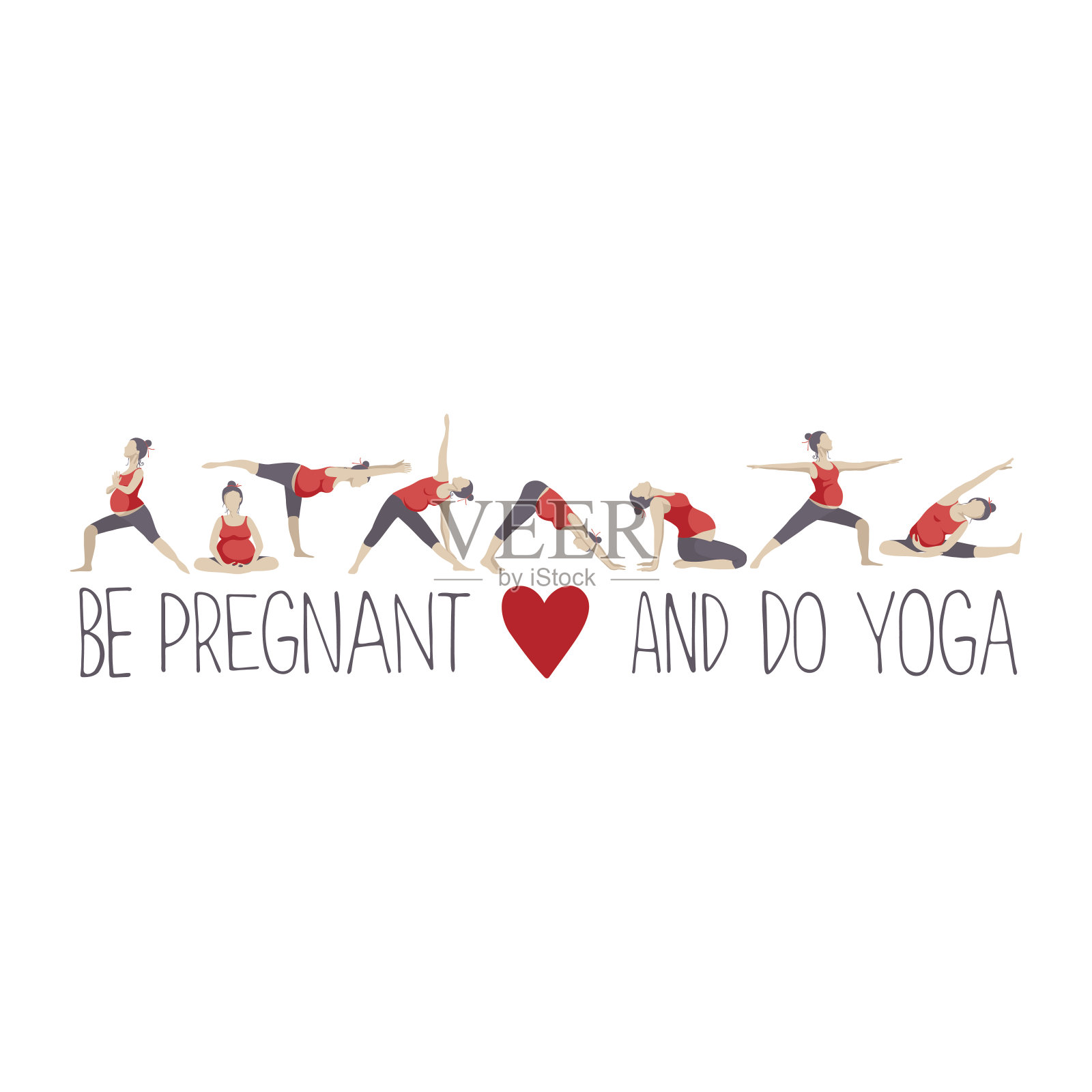 孕妇瑜伽广告的横幅。插画图片素材