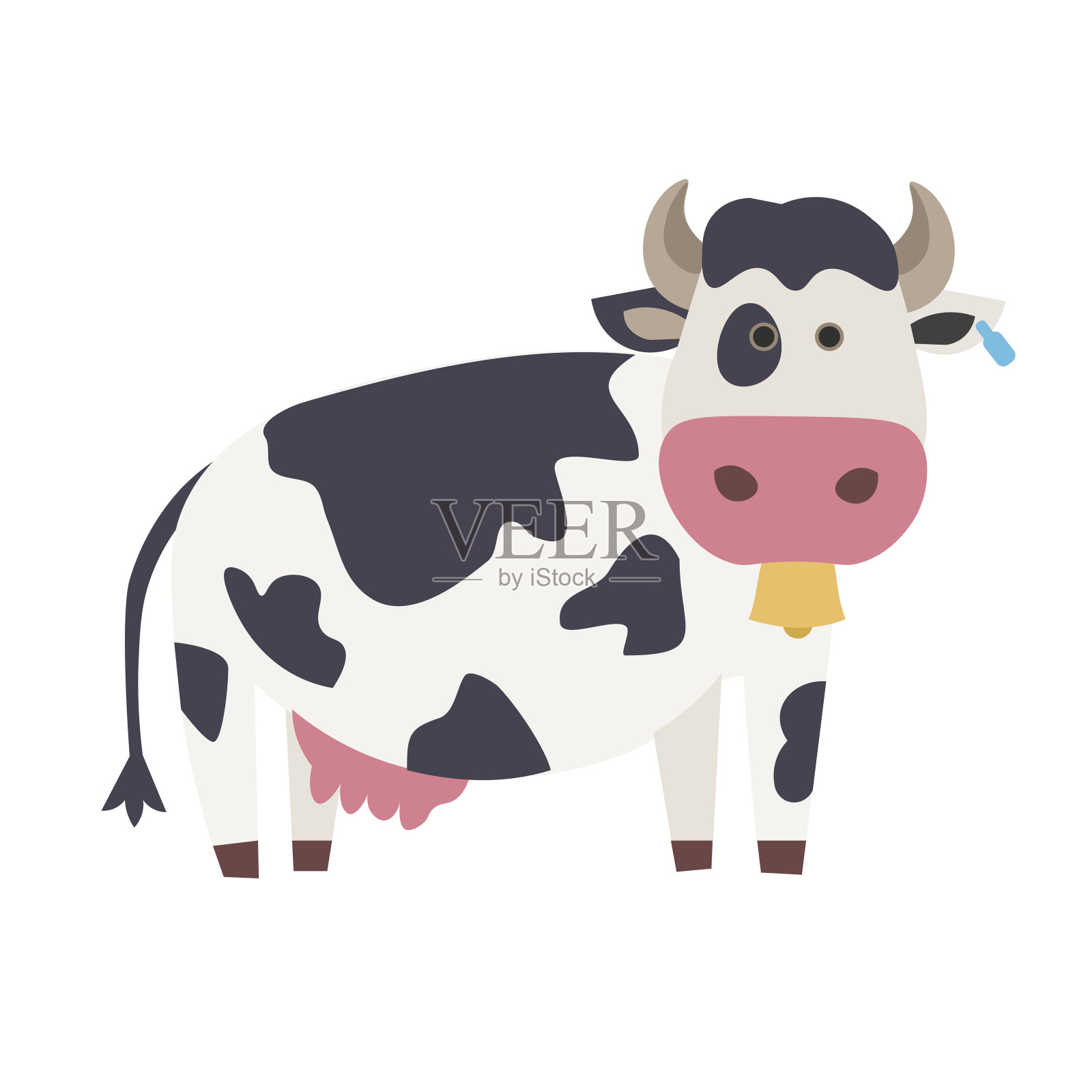 可爱的牛。向量插画图片素材