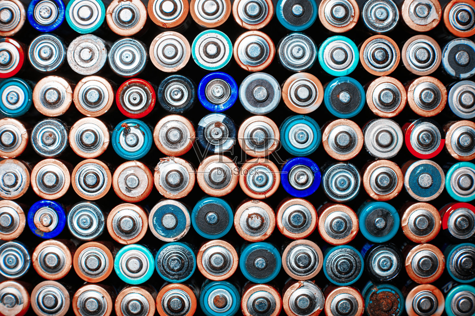 彩色电池的能量抽象背景。照片摄影图片