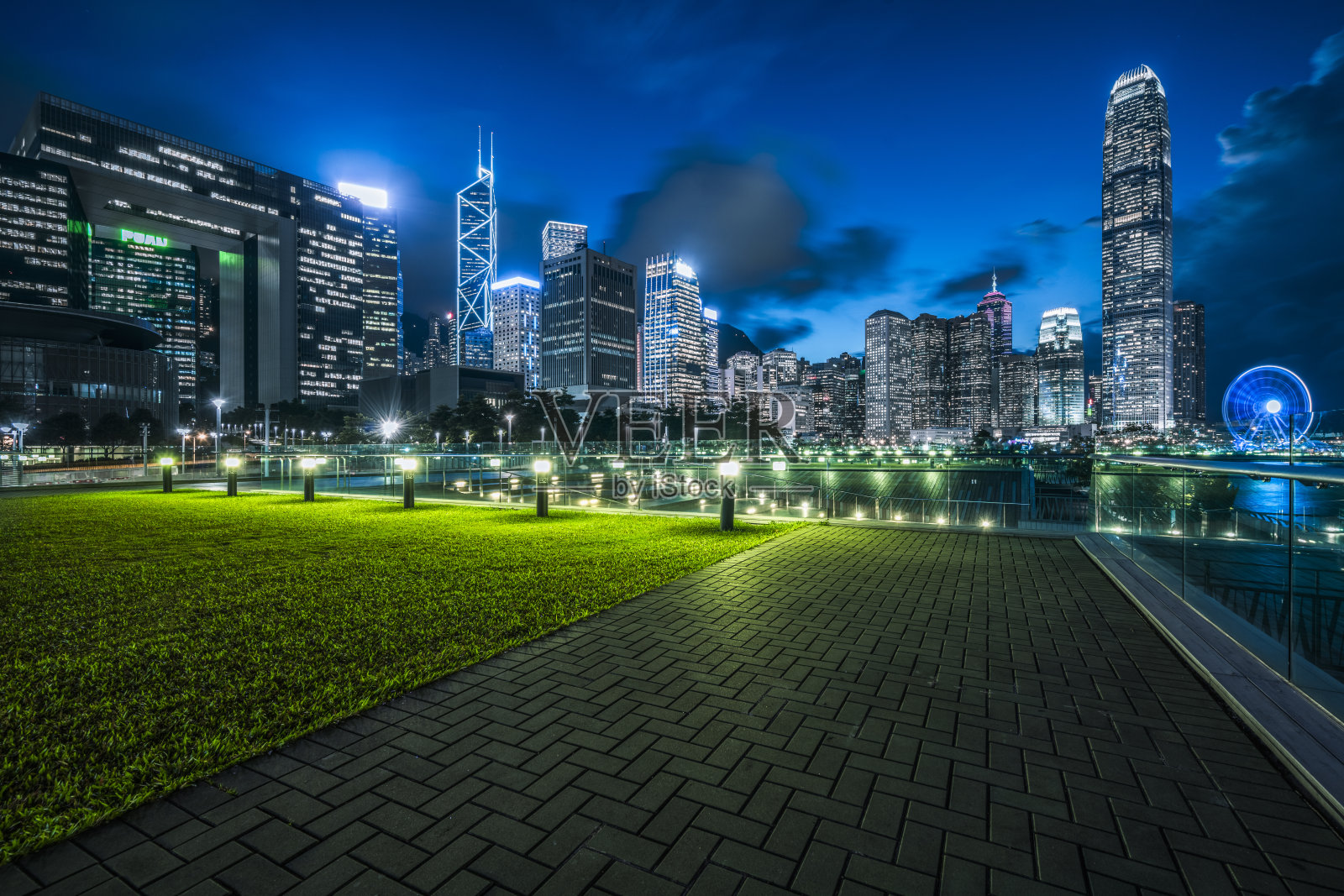 香港中央公园的夜景照片摄影图片