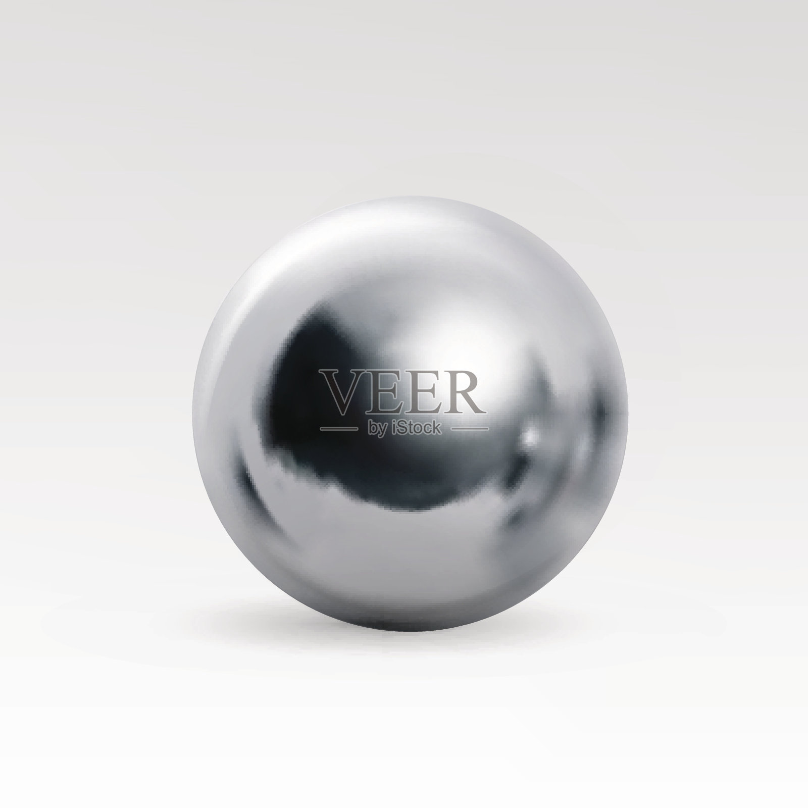 铬球现实孤立的白色背景设计元素图片