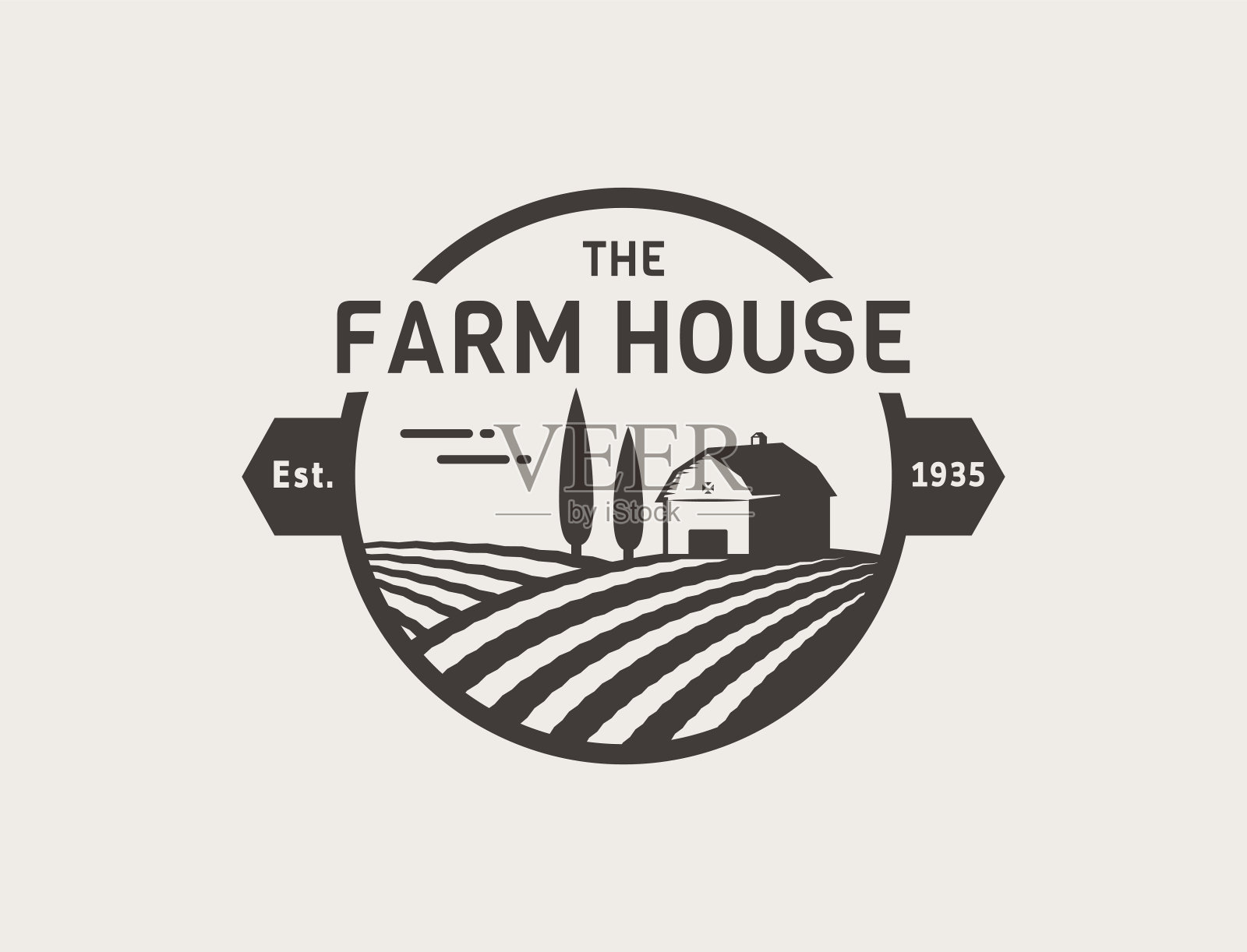 农场的房子向量。插画图片素材