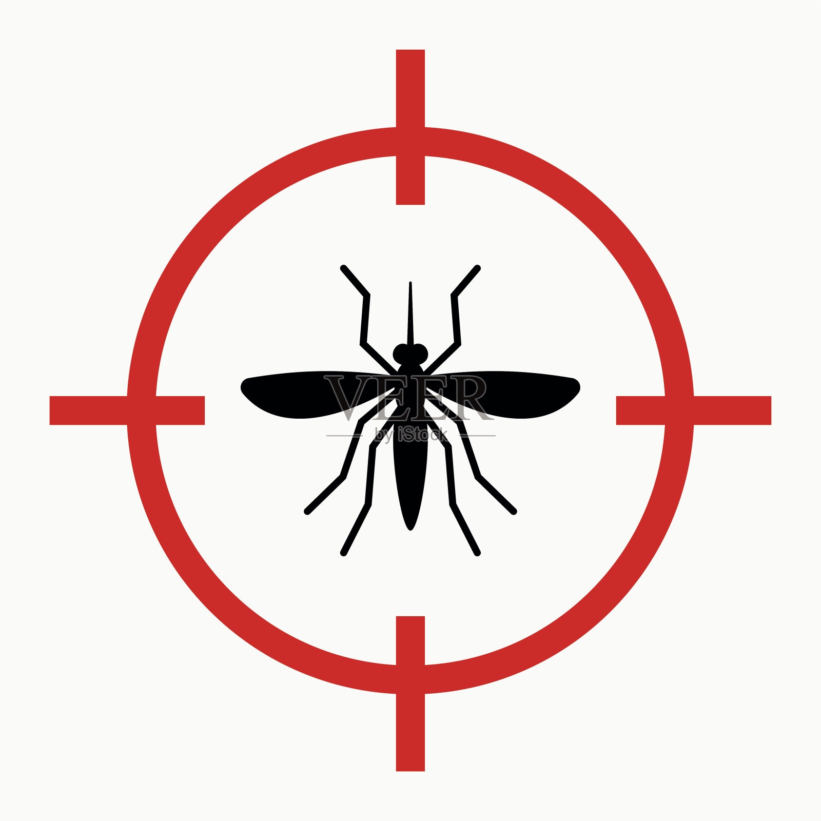 寨卡病毒警报，目标蚊子插画图片素材