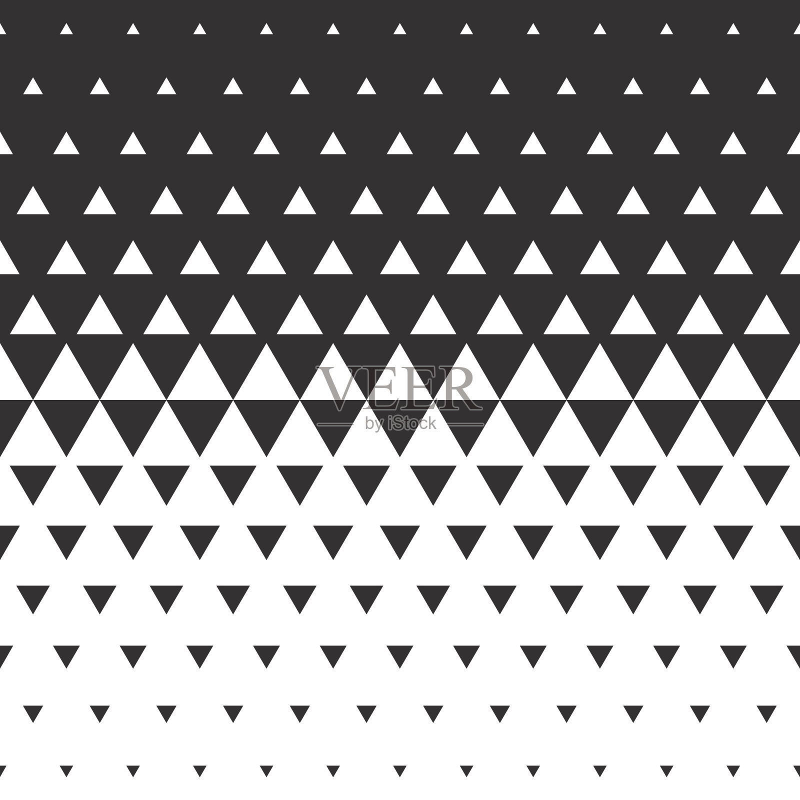 矢量半色调抽象过渡三角形图案墙纸。插画图片素材
