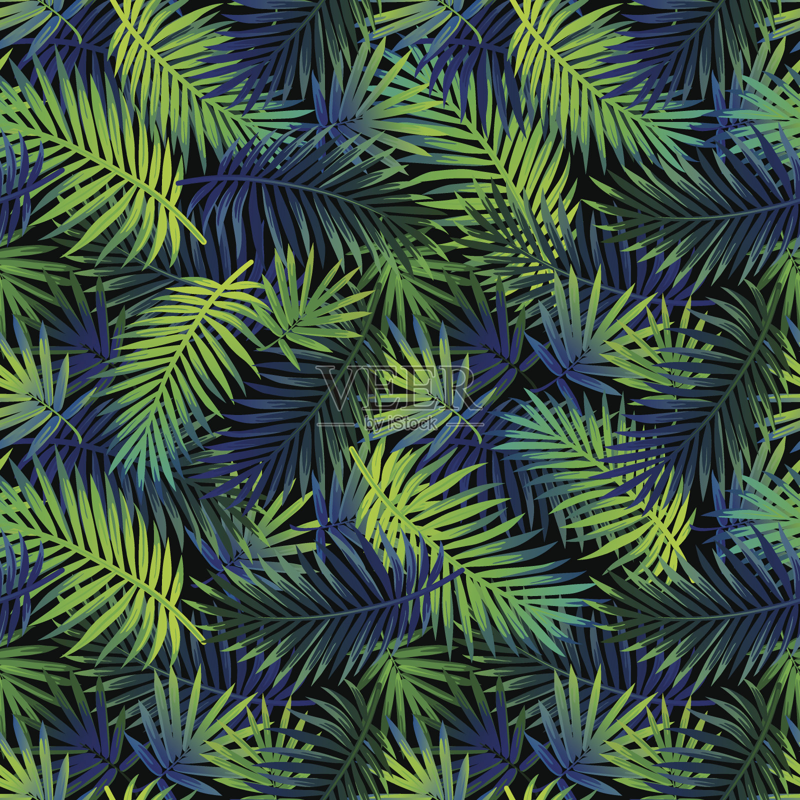 丛林棕榈模式插画图片素材