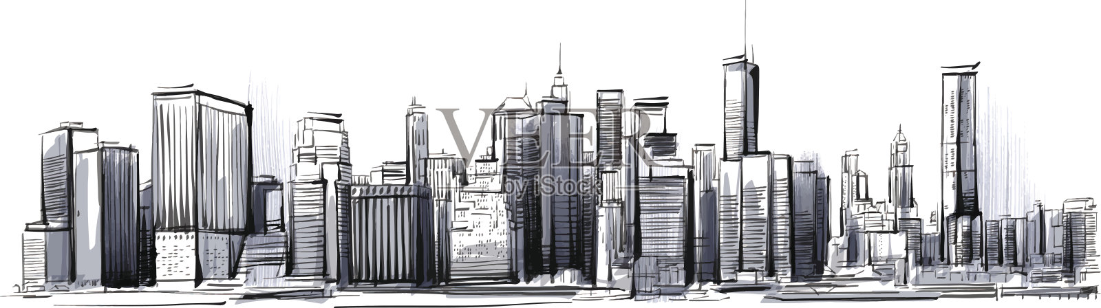 纽约的天际线插画图片素材