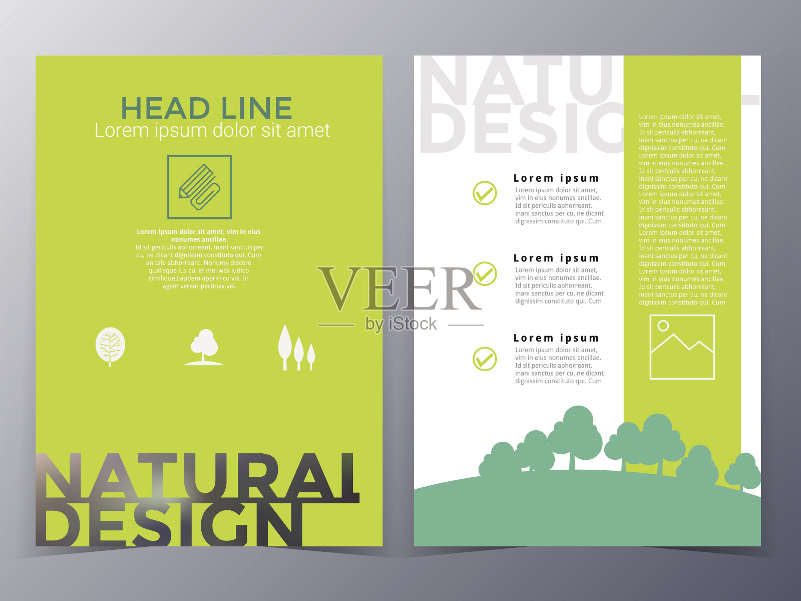 商业和自然宣传册设计模板向量设计模板素材