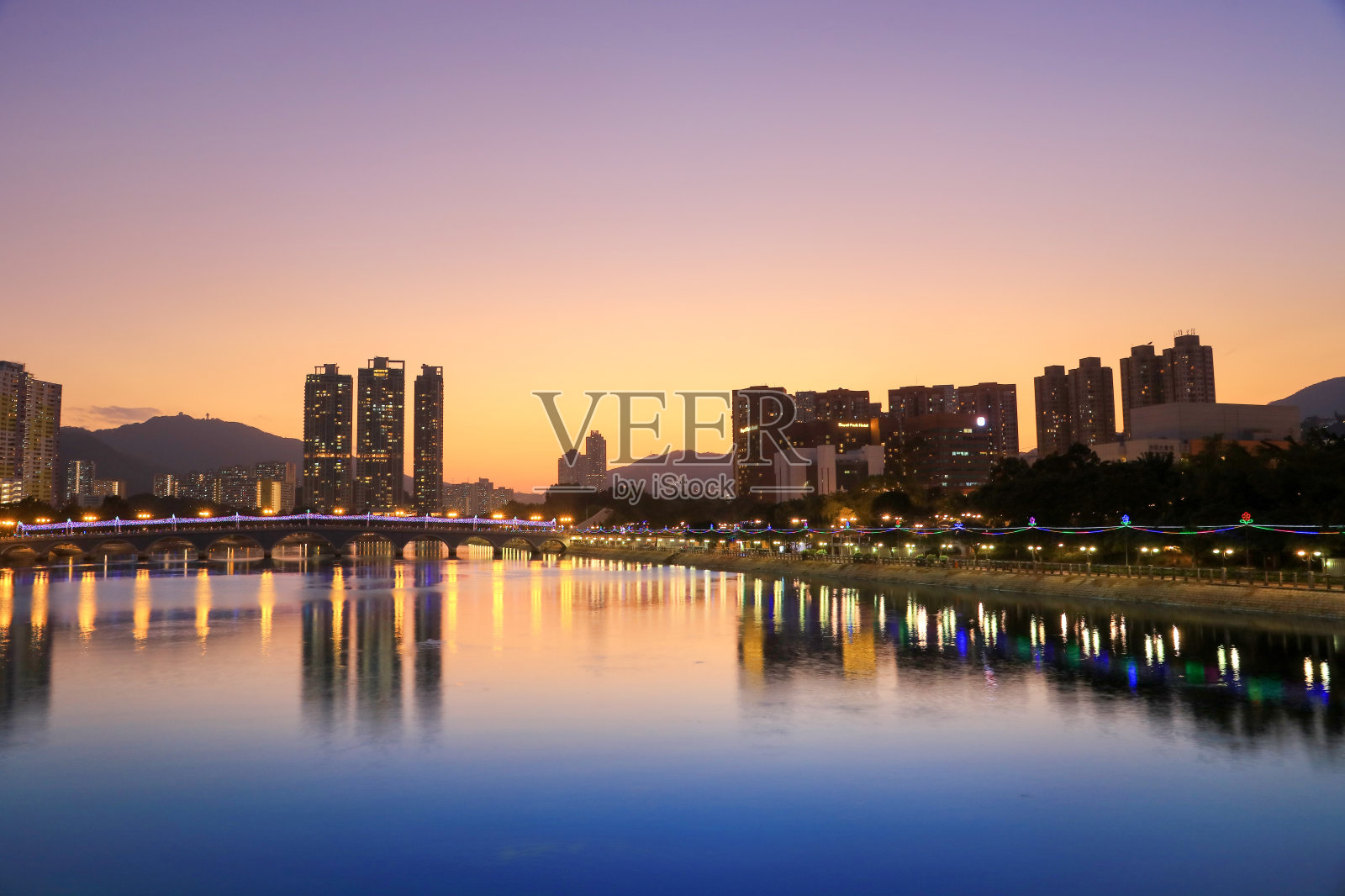 香港沙田的日落景色照片摄影图片