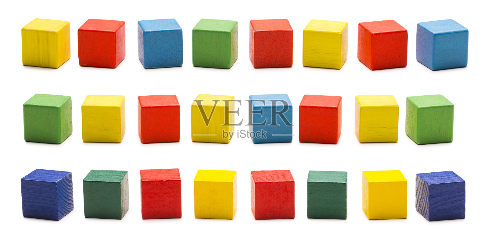 采购产品玩具积木，木质立方体砖，彩色木质立方体盒子，白色照片摄影图片