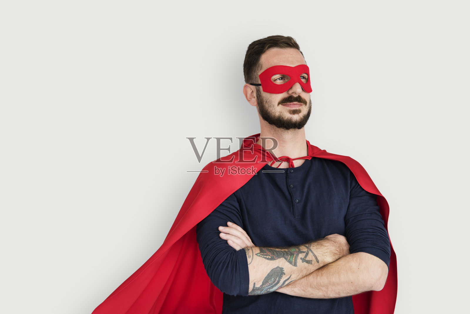 超级英雄服装有趣的概念照片摄影图片