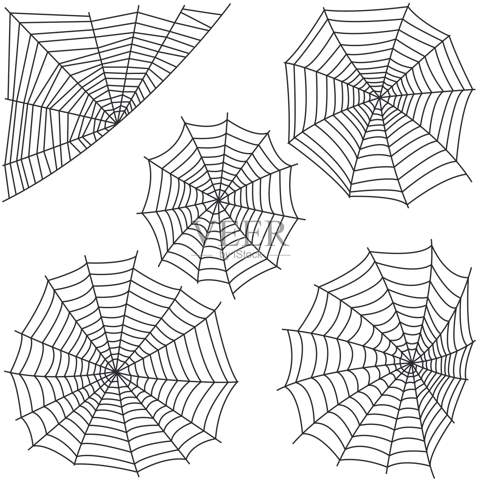 蜘蛛网轮廓向量集插画图片素材