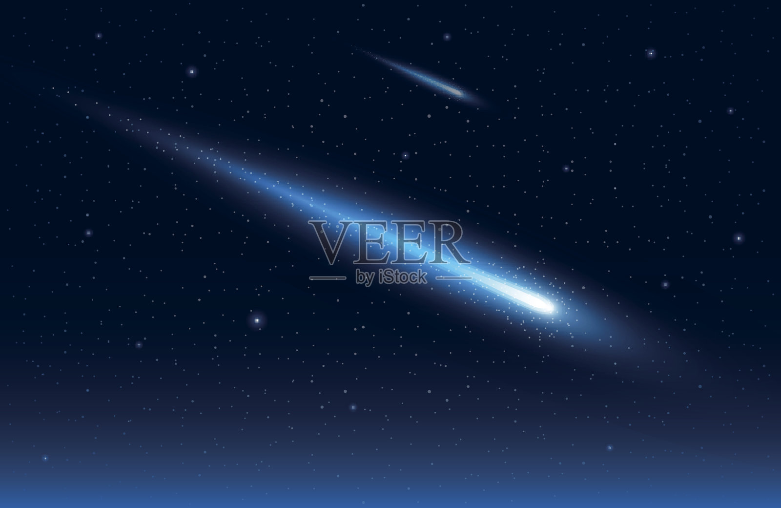 星空中的彗星插画图片素材