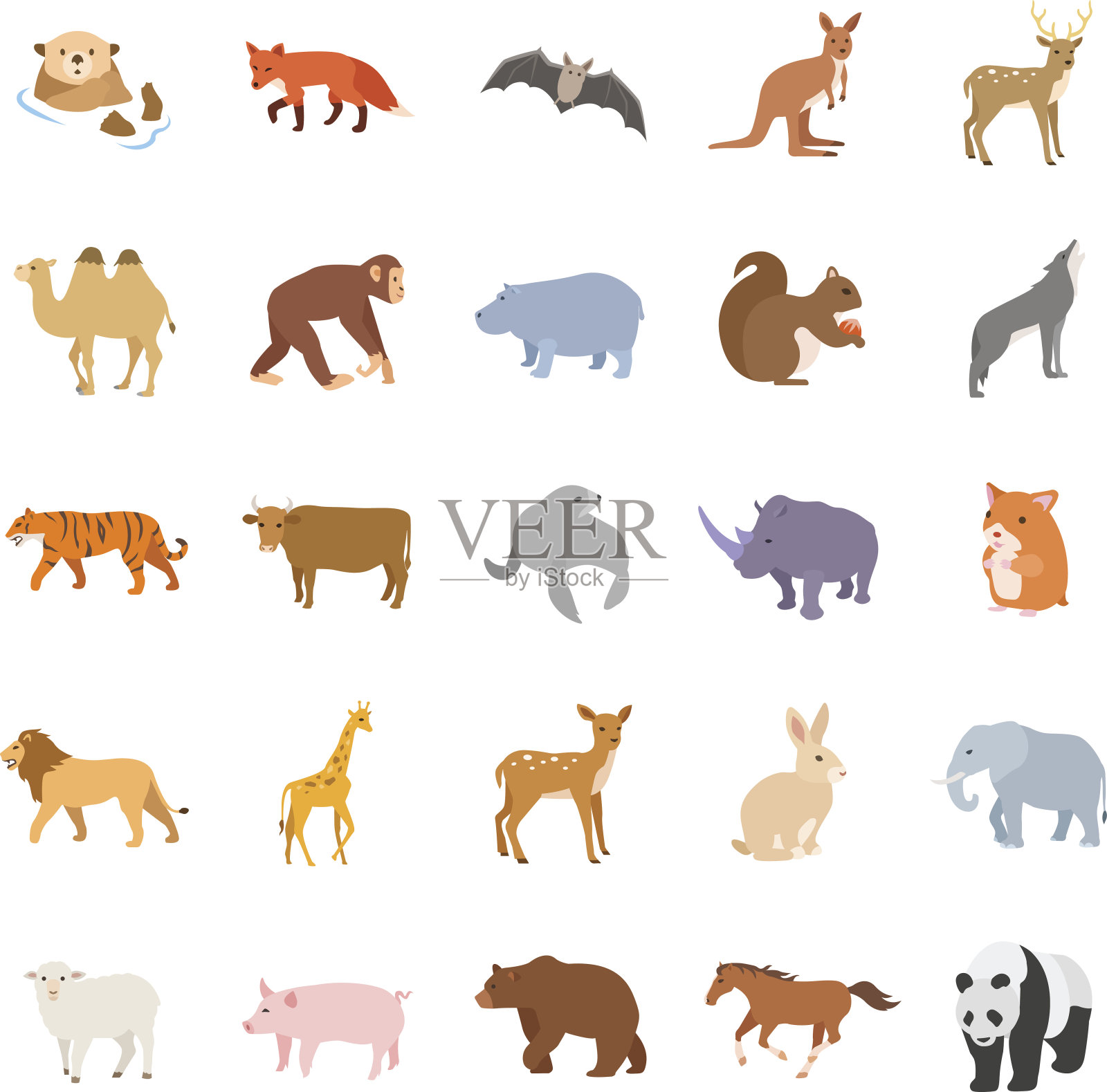 哺乳动物矢量图标插画图片素材