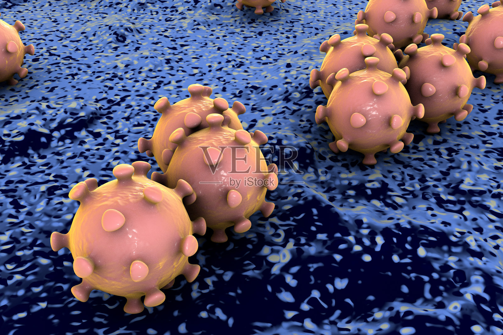 感染人类细胞的病毒照片摄影图片