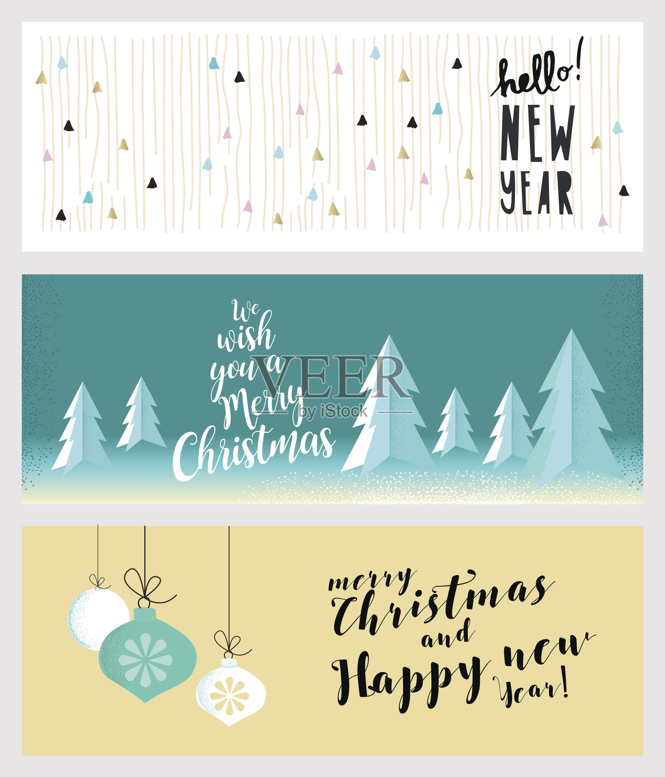 圣诞和新年社交媒体横幅插画图片素材