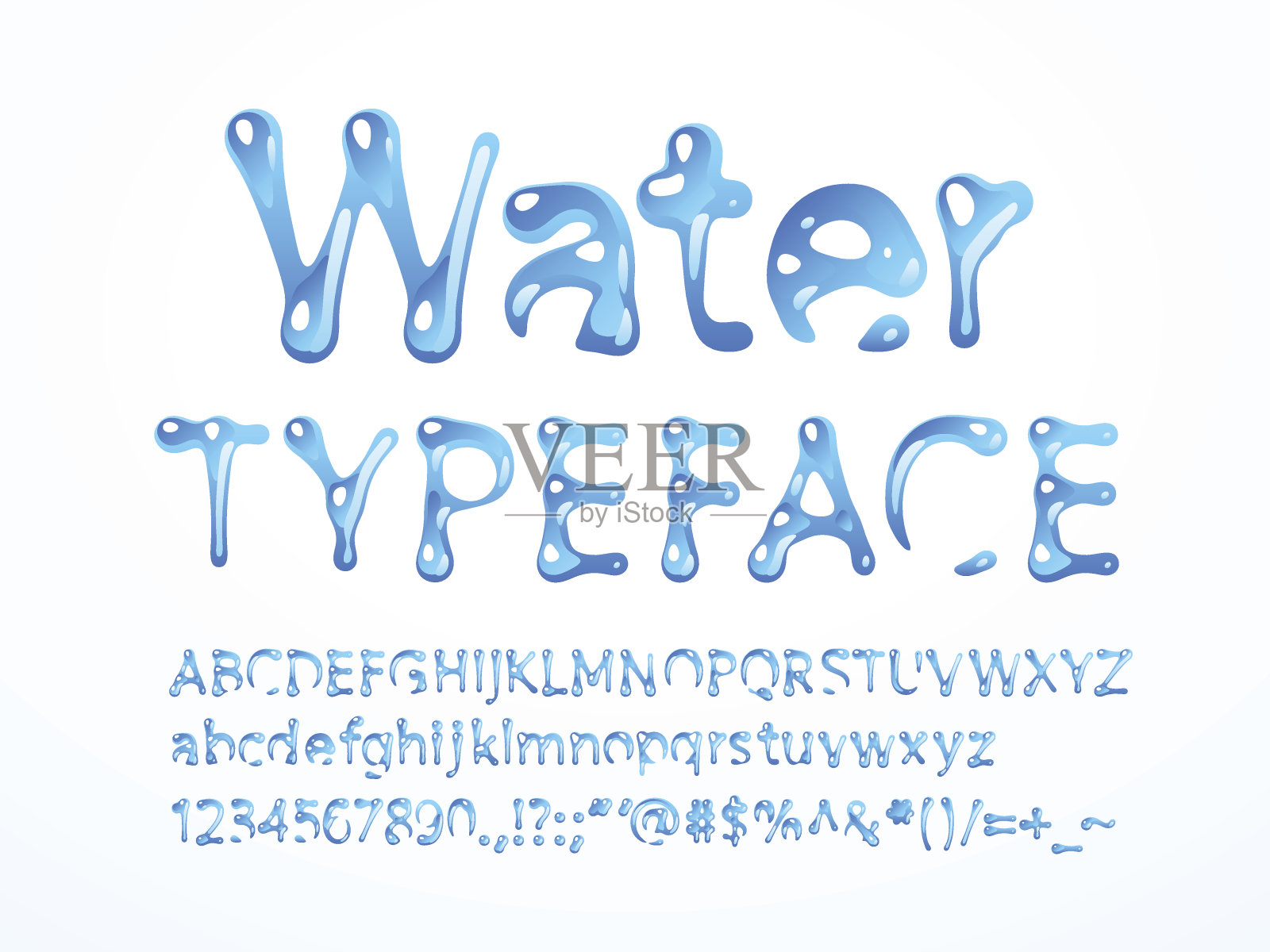 水的字体设计元素图片