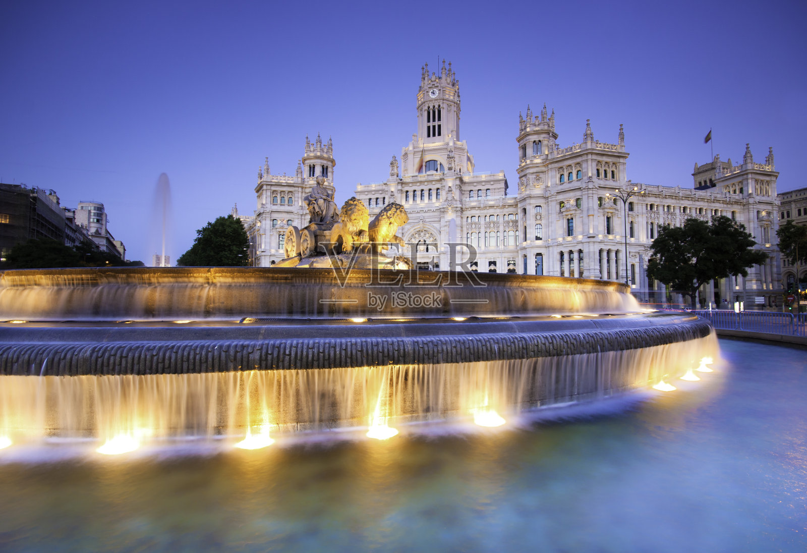赛贝尔广场，马德里，西班牙。照片摄影图片