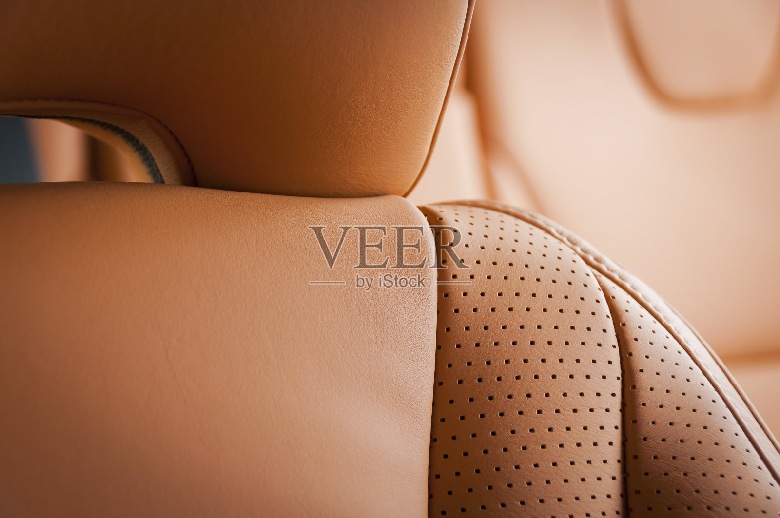 皮革汽车座椅的细节与重点在针脚照片摄影图片