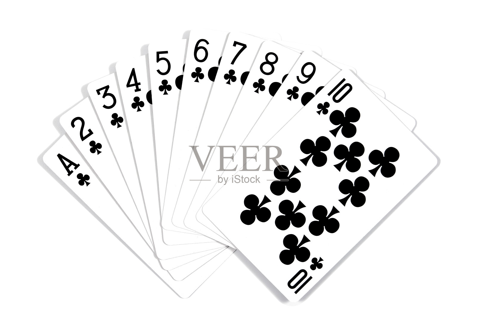 不同的扑克牌。纸牌孤立在白色背景上照片摄影图片
