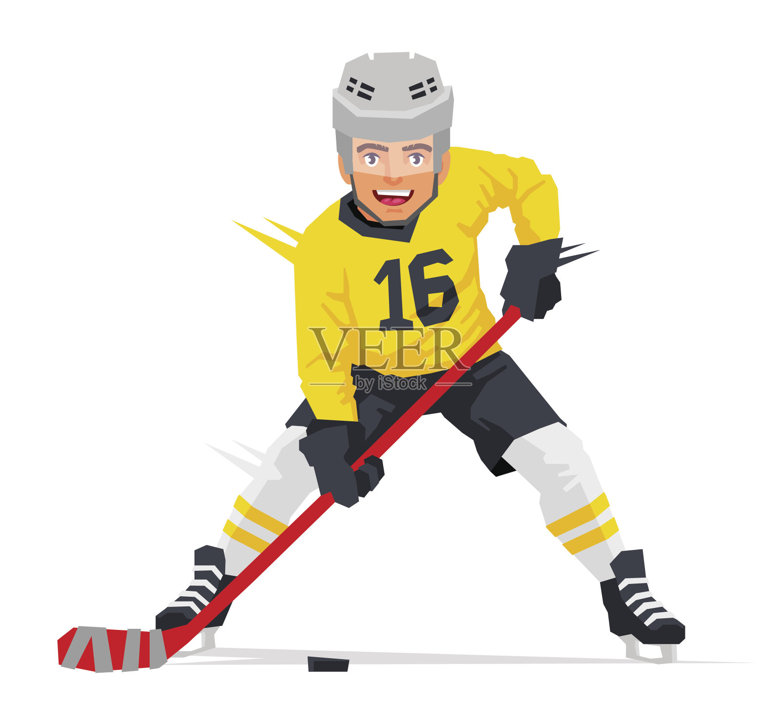 穿黄色制服的曲棍球运动员设计元素图片