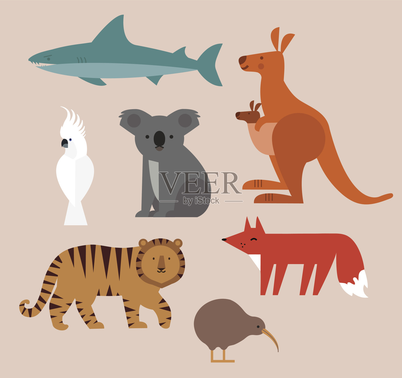 矢量动物的图标集设计元素图片