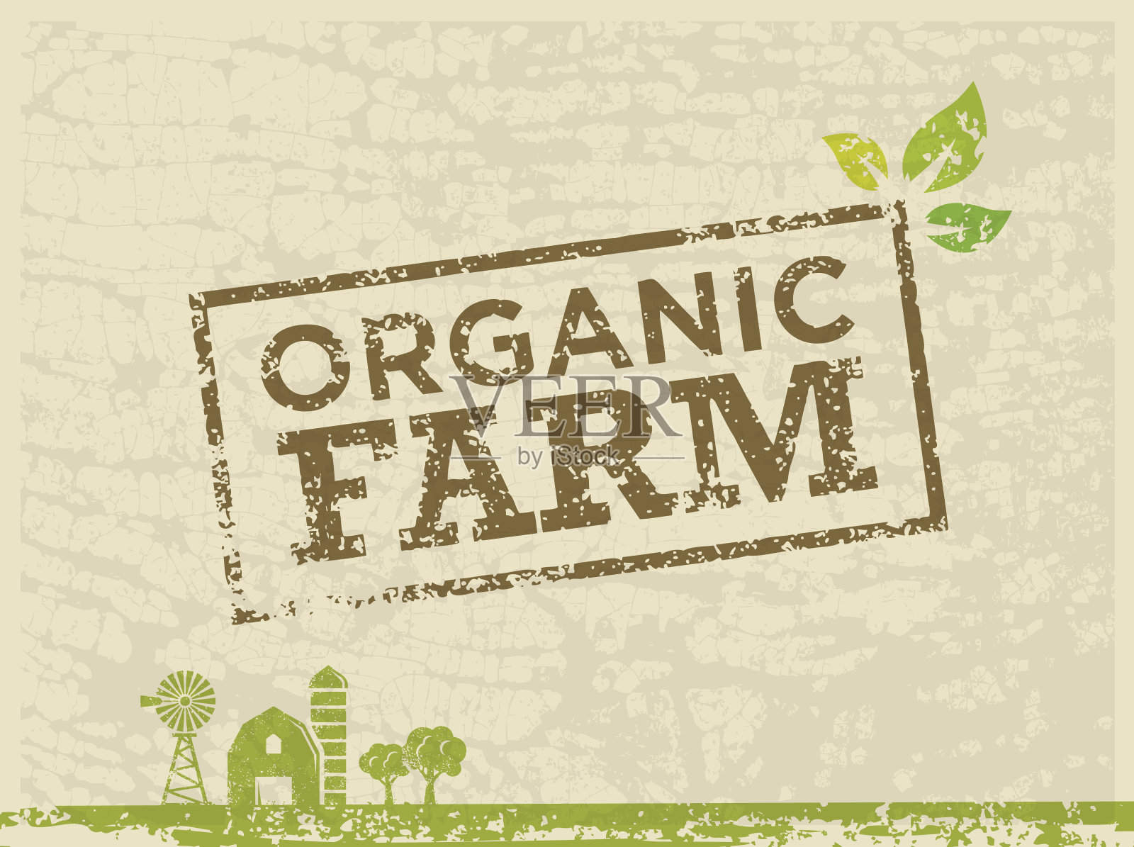 有机农场新鲜健康食品生态绿色载体的纸质背景概念。插画图片素材