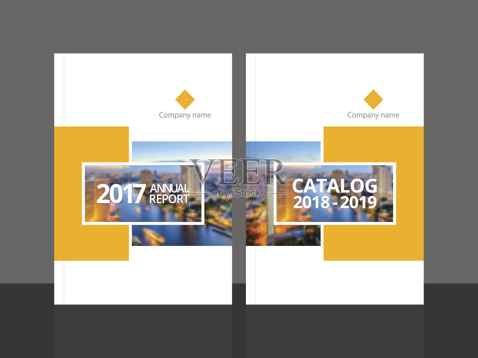 年度报告和业务目录的封面设计设计模板素材
