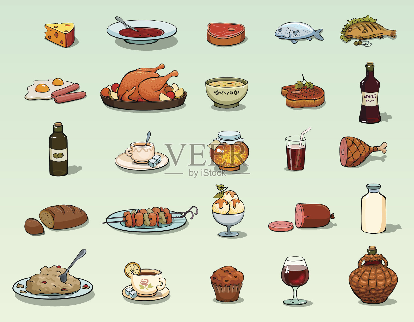 食物图标向量集插画图片素材