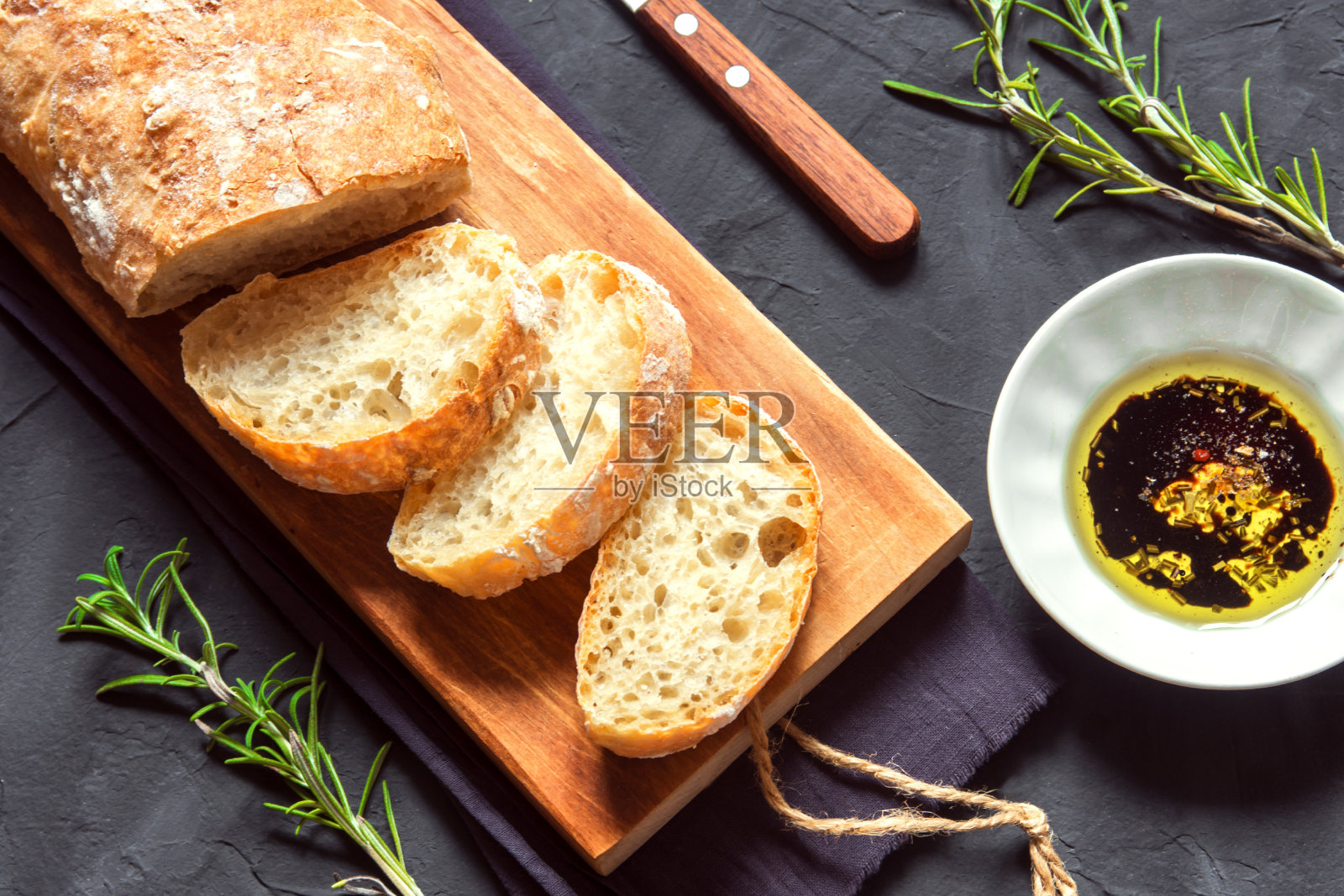 意大利面包Ciabatta照片摄影图片