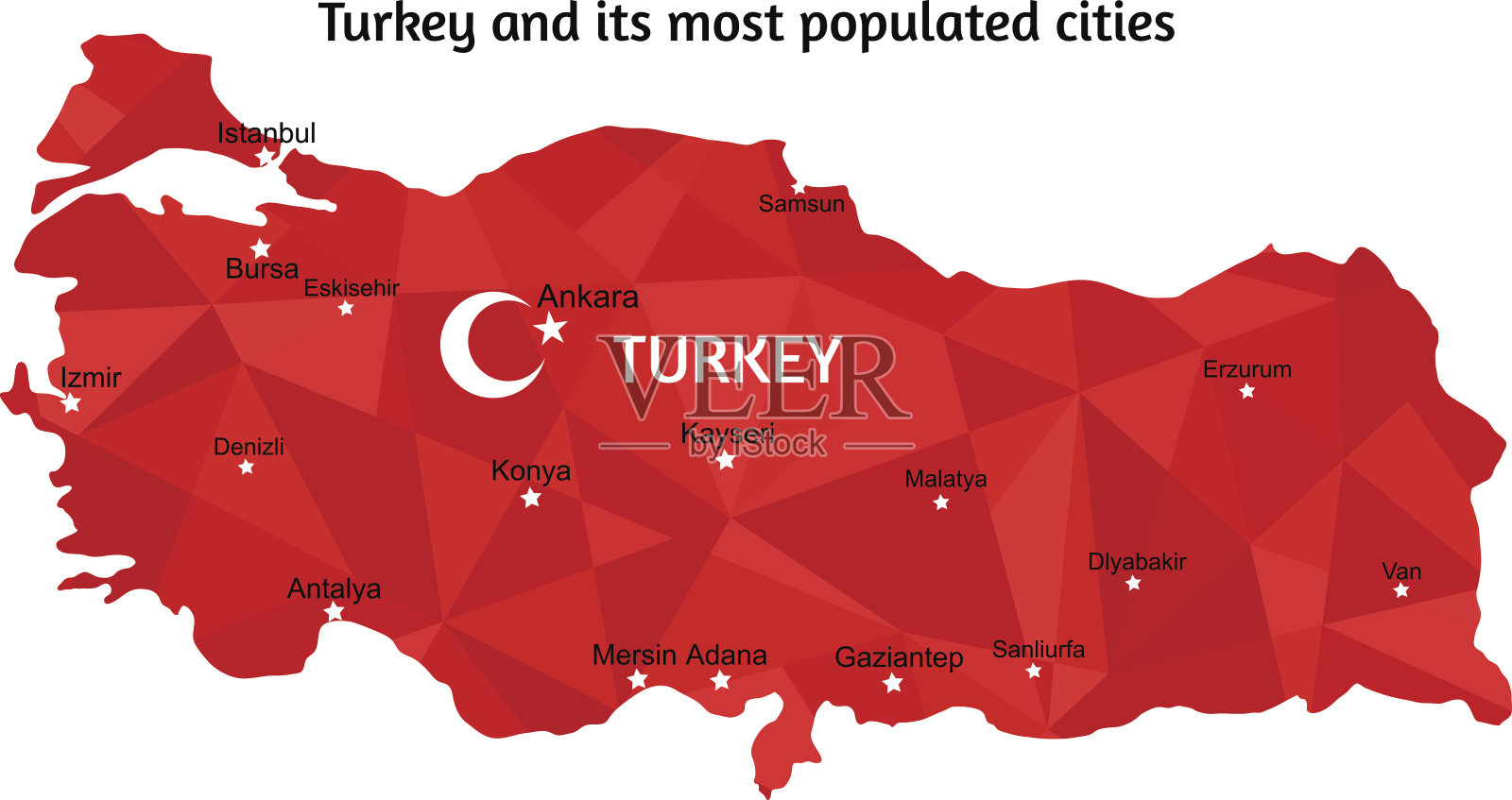 土耳其的地图插画图片素材