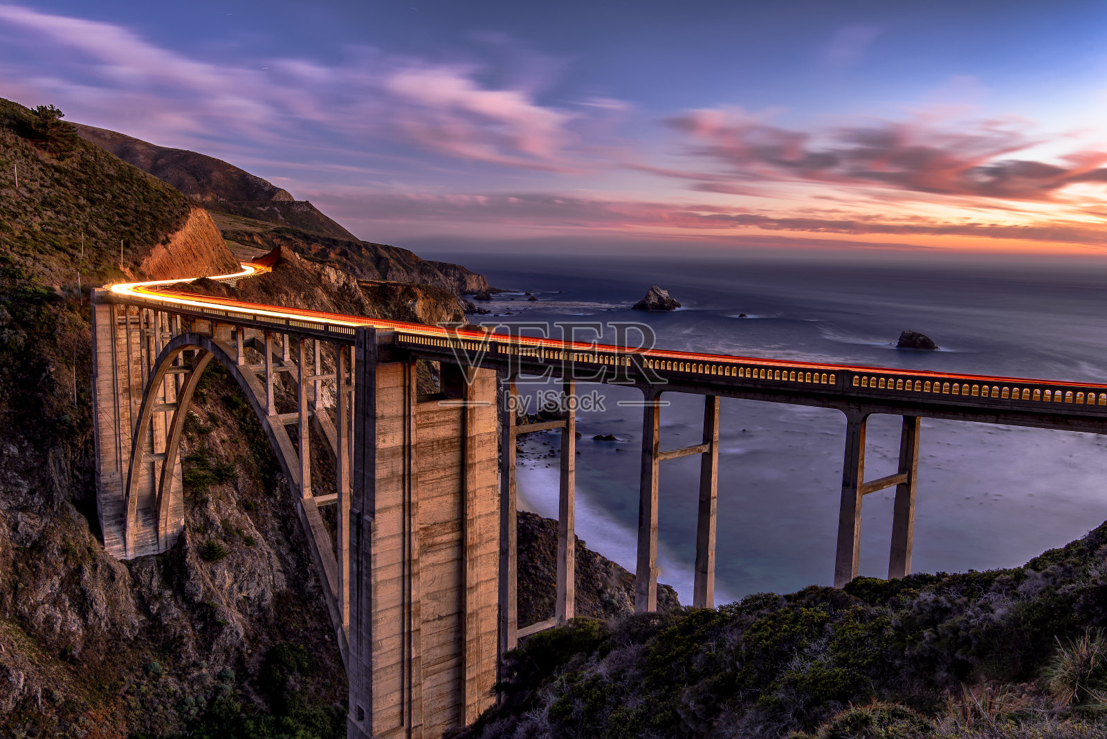 比克斯比桥在加州大苏尔海岸照片摄影图片